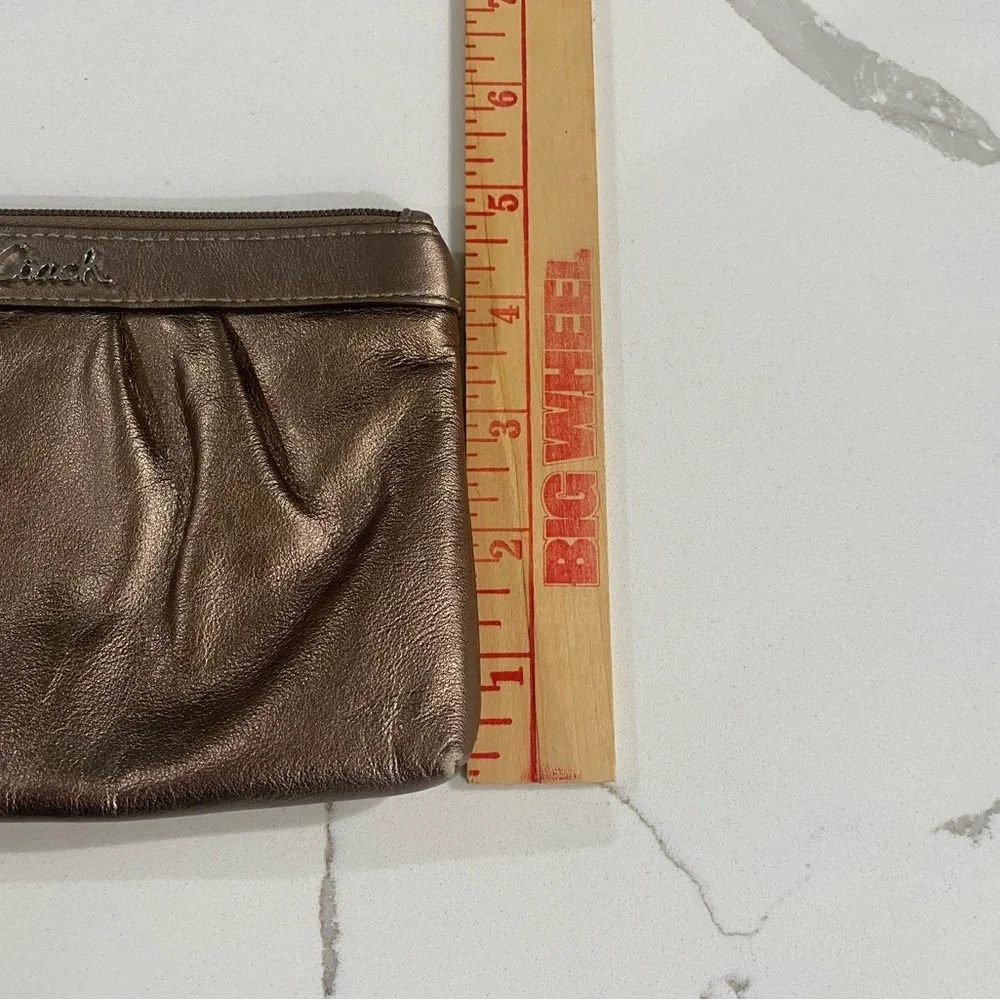 Vintage Y2K Coach Ashley‎ Metallic Bronze Pleated Leather Wristlet